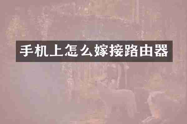 手机上怎么嫁接路由器