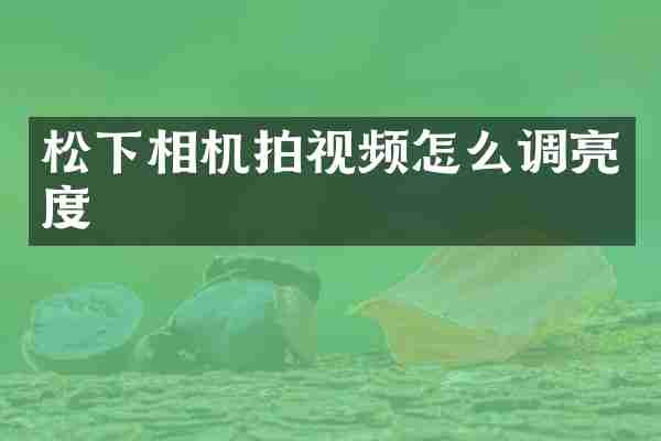 松下相机拍视频怎么调亮度