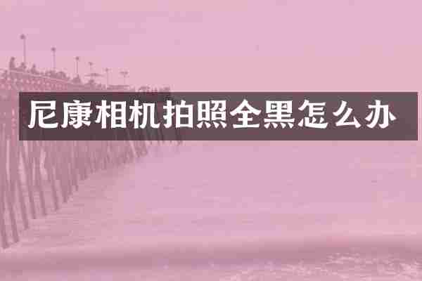 尼康相机拍照全黑怎么办