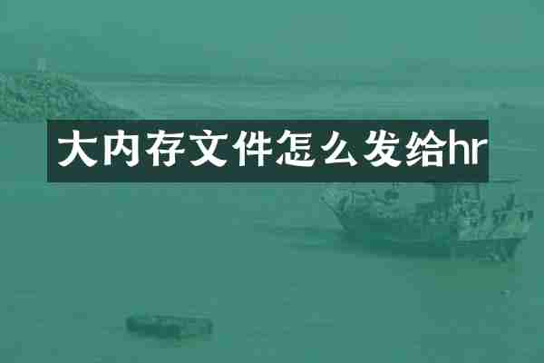 大内存文件怎么发给hr
