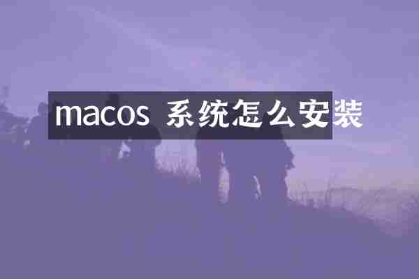 macos 系统怎么安装
