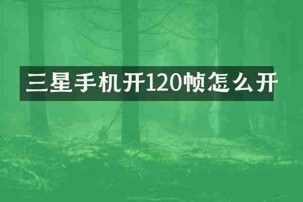 三星手机开120帧怎么开