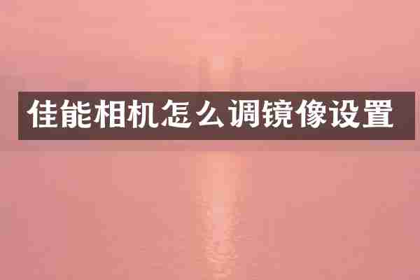 佳能相机怎么调镜像设置