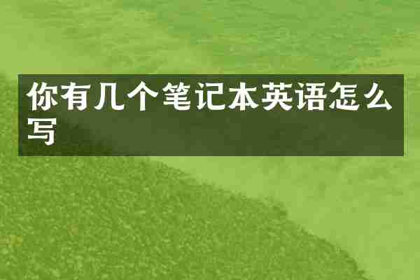 你有几个笔记本英语怎么写