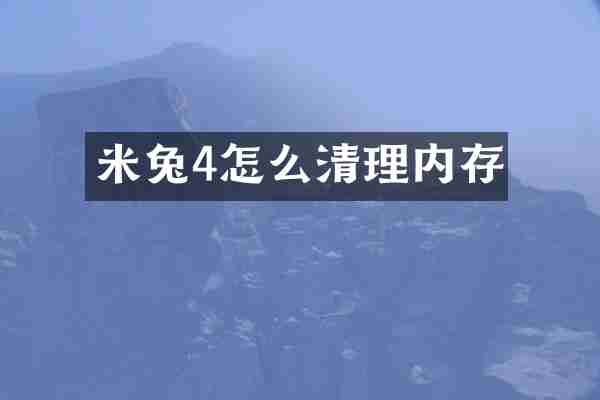 米兔4怎么清理内存