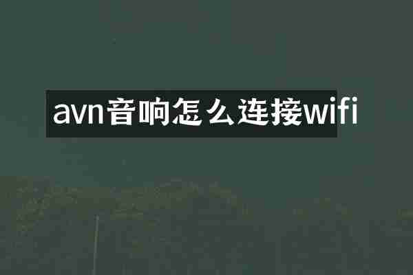 avn音响怎么连接wifi