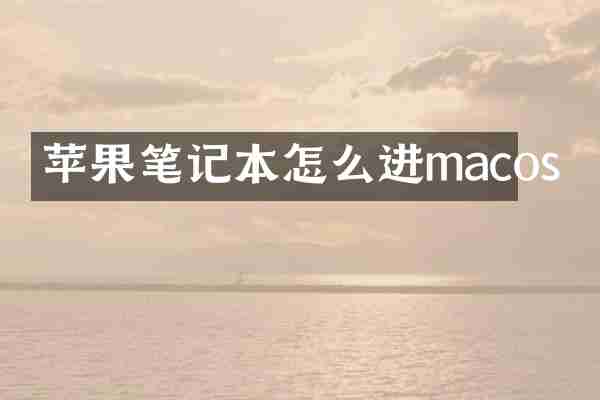 苹果笔记本怎么进macos