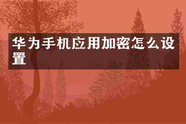 华为手机应用加密怎么设置