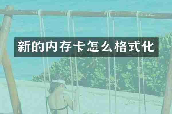 新的内存卡怎么格式化