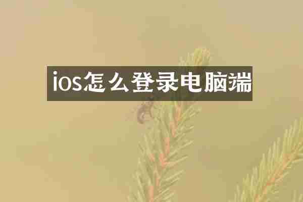 ios怎么登录电脑端