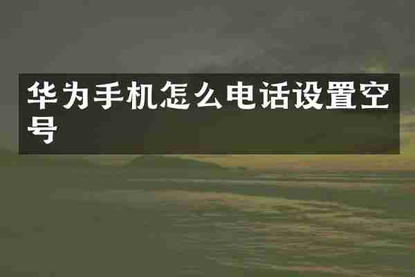 华为手机怎么电话设置空号