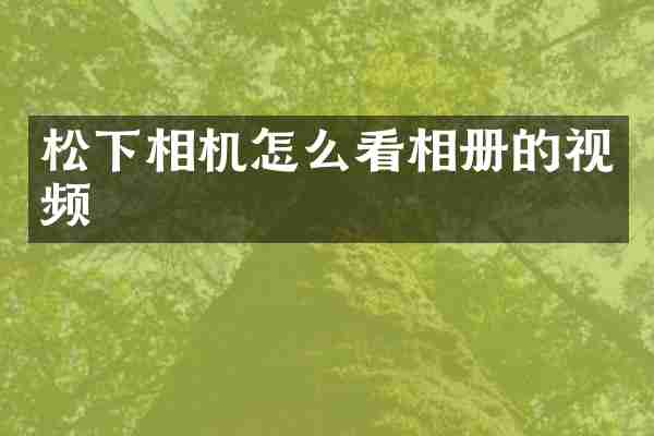 相机怎么看相册的视频