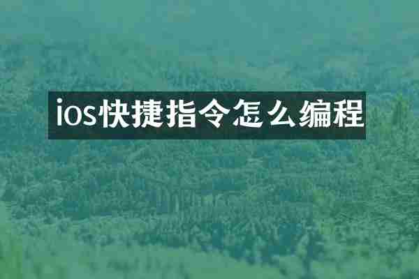 ios快捷指令怎么编程