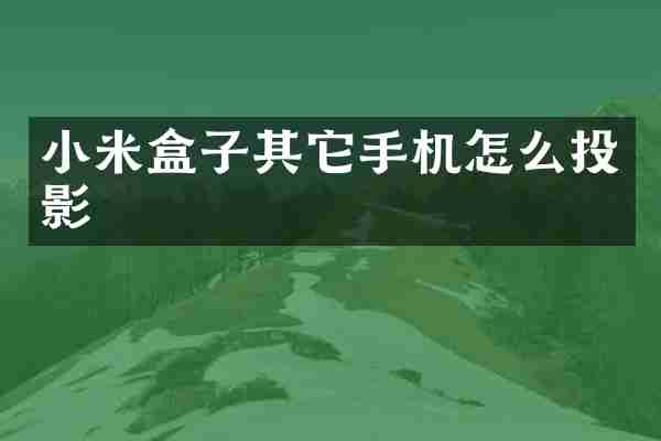 小米盒子其它手机怎么投影