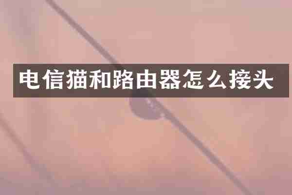 电信猫和路由器怎么接头