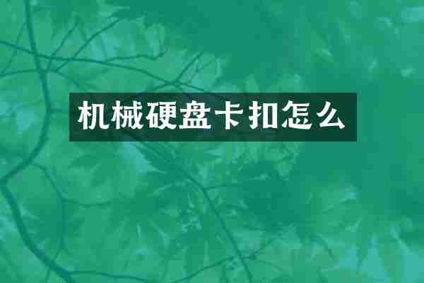 机械硬盘卡扣怎么