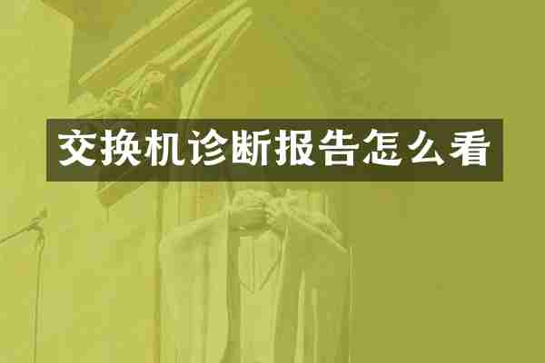 交换机诊断报告怎么看