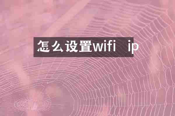 怎么设置wifi  ip