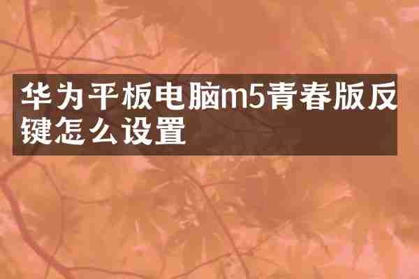 华为平板电脑m5青春版反回键怎么设置