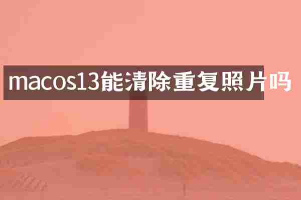 macos13能清除重复照片吗