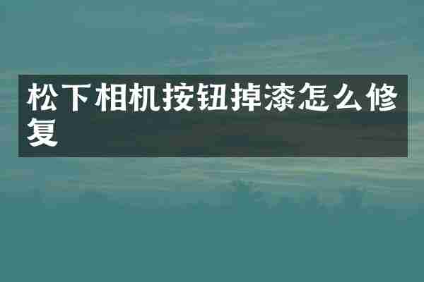 相机按钮掉漆怎么修复