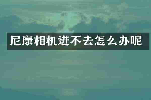 尼康相机进不去怎么办呢