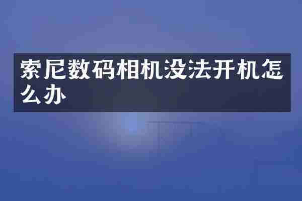 数码相机没法开机怎么办