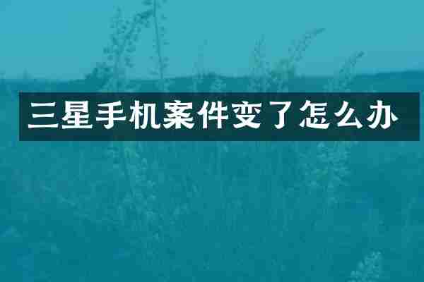 三星手机案件变了怎么办