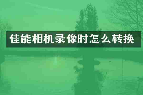 佳能相机录像时怎么转换