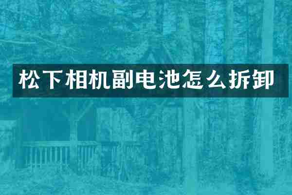 相机副电池怎么拆卸