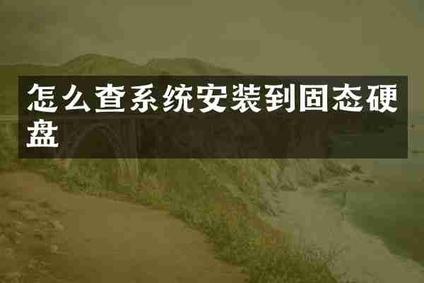 怎么查系统安装到固态硬盘