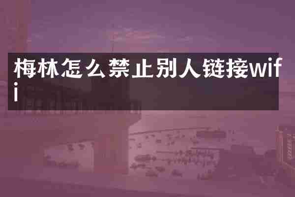 梅林怎么禁止别人链接wifi