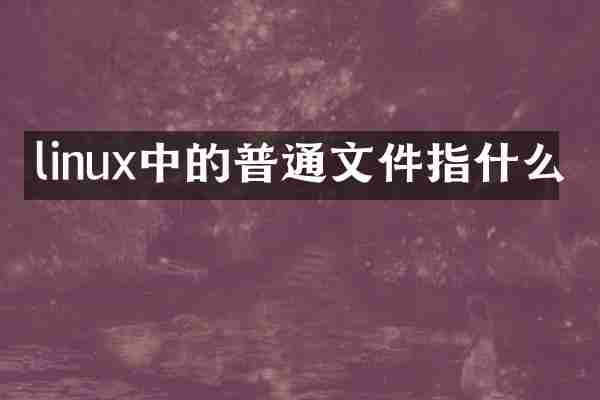 linux中的普通文件指什么