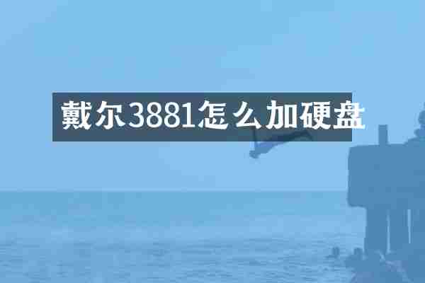 戴尔3881怎么加硬盘