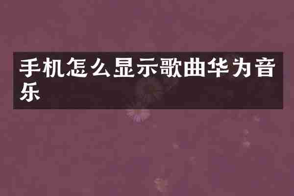 手机怎么显示歌曲华为音乐