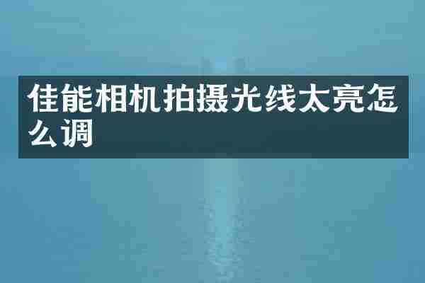 佳能相机拍摄光线太亮怎么调
