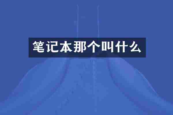 笔记本那个叫什么