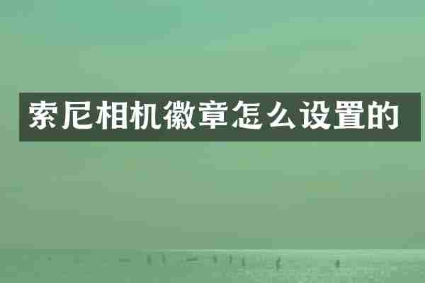 相机徽章怎么设置的