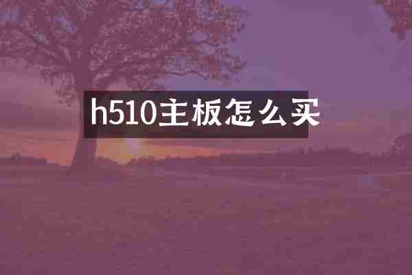 h510主板怎么买