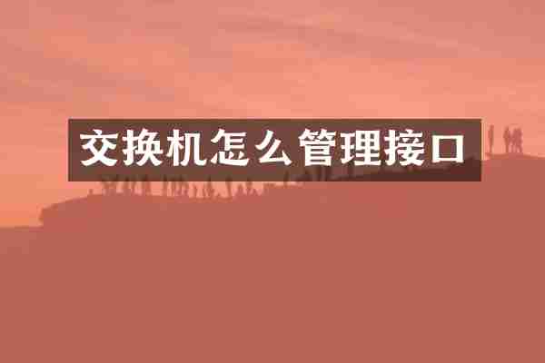 交换机怎么管理接口