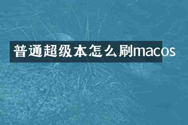 普通超级本怎么刷macos