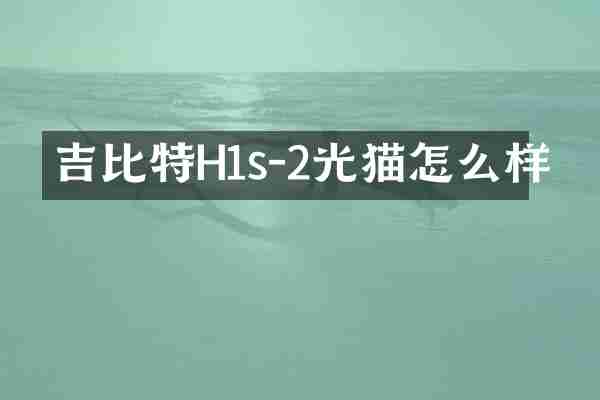 吉比特H1s-2光猫怎么样