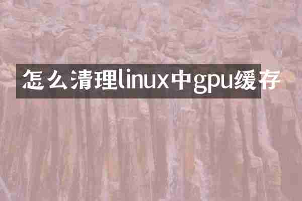 怎么清理linux中gpu缓存