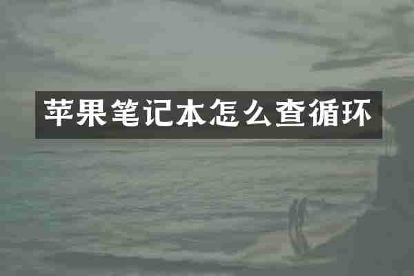 苹果笔记本怎么查循环