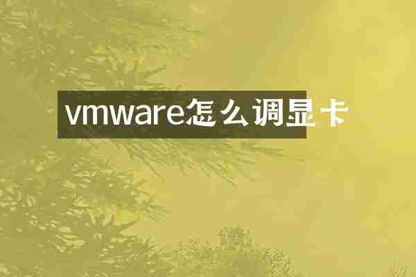 vmware怎么调显卡