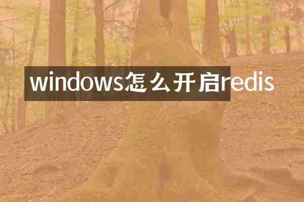windows怎么开启redis