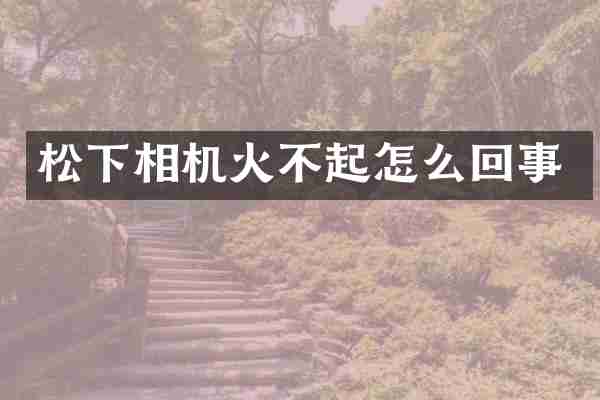 相机火不起怎么回事