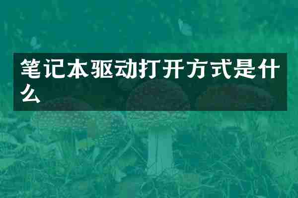 笔记本驱动打开方式是什么