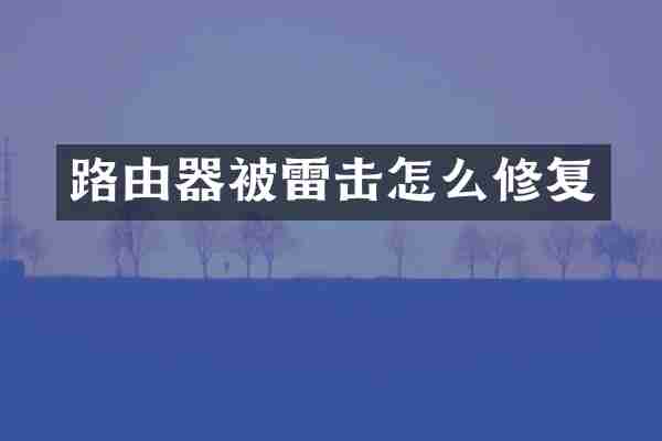 路由器被雷击怎么修复