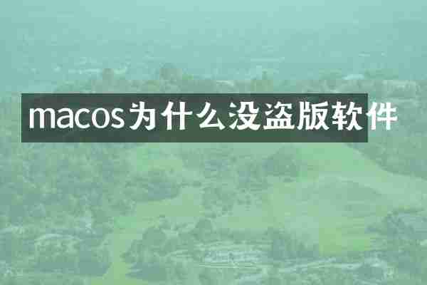 macos为什么没盗版软件